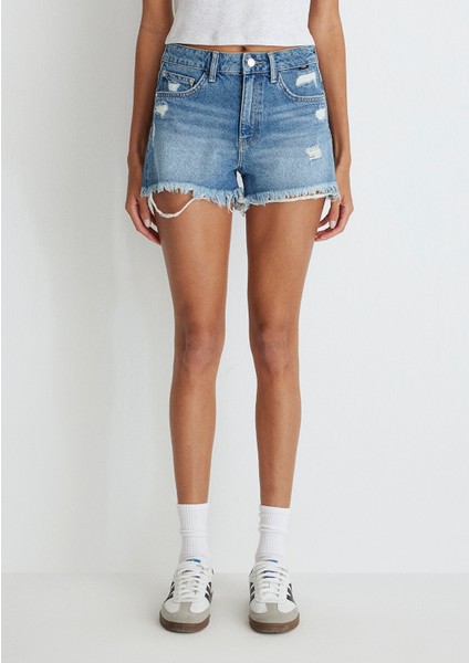 Rosie 90lar Koyu Mavi Jean Şort 1447433874