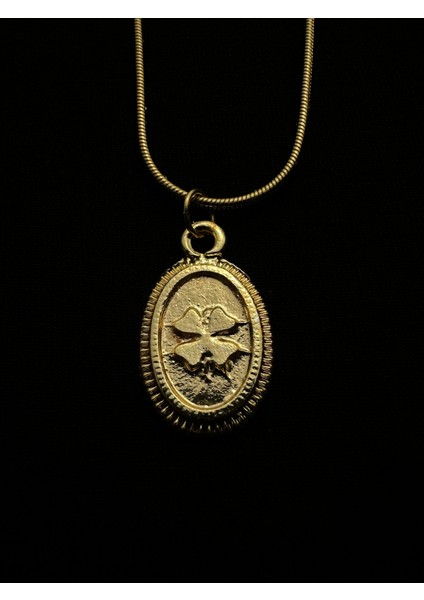 Altın Kaplama Çelik Zincirli Yonca Kolye 45+5 cm