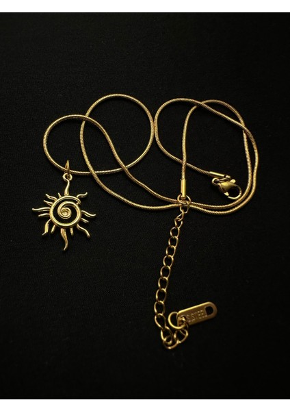 Altın Kaplama Çelik Zincirli Güneş Kolye 45+5 cm fiyatları