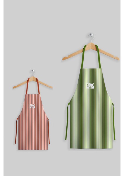 Ays Home Çizgili Şapkalı Anne Çocuk Mutfak Önlüğü Seti (2 Önlük2 Şapka fiyatları