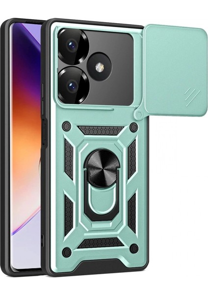 Xiaomi Redmi 13 4g Kılıf Pars Lens Yüzüklü Silikon - Yeşil