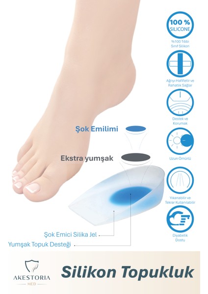 Unisex Silikon Jel Topukluk – Ayak Ağrısı Önleyici - Topuk Dikeni Yastığı modelleri