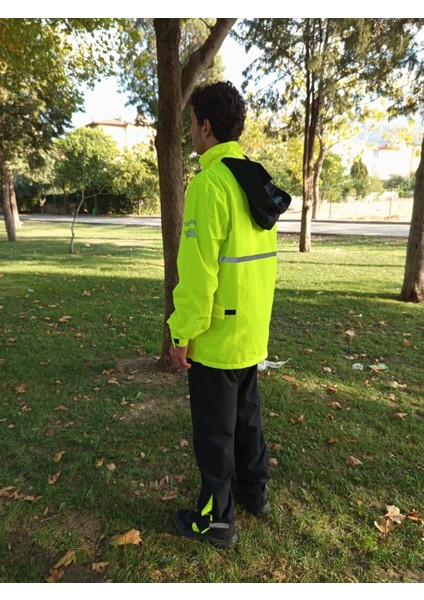 Moto GB Neon Motosiklet Yağmurluğu Outdoor Yağmurluk Cepli File Astarlı Kapşonlu Hafif Su Geçirmez Alt Üst Takım Motorcu Yağmurluk Orjinal Kadın Erkek indirimleri