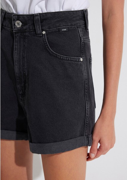 Clara 90lar Antrasit Jean Şort 1450181234