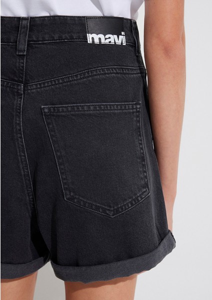 Clara 90lar Antrasit Jean Şort 1450181234