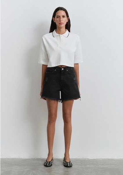 Millie 90lar Antrasit Jean Şort 1458981230