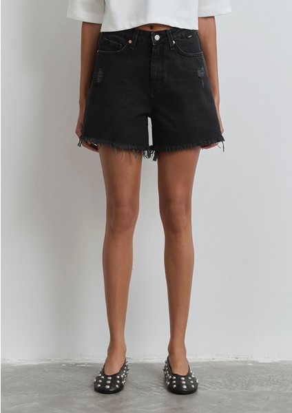 Millie 90lar Antrasit Jean Şort 1458981230