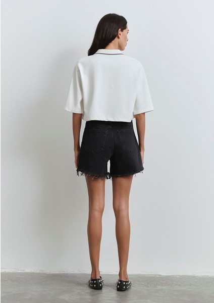 Millie 90lar Antrasit Jean Şort 1458981230