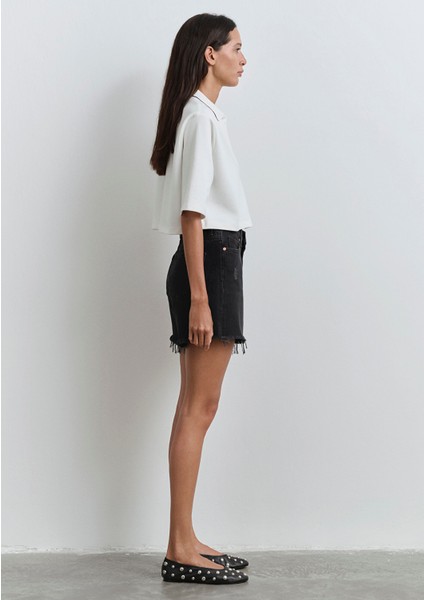 Millie 90lar Antrasit Jean Şort 1458981230