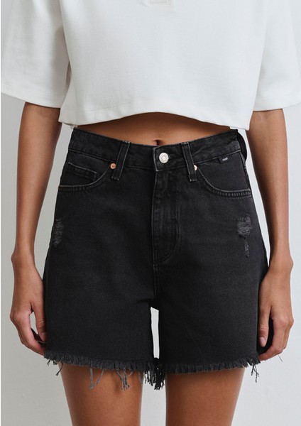 Millie 90lar Antrasit Jean Şort 1458981230