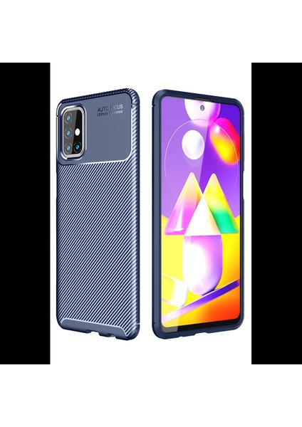 Samsung Galaxy M31S Kılıf Auto Focus Karbon Kapak