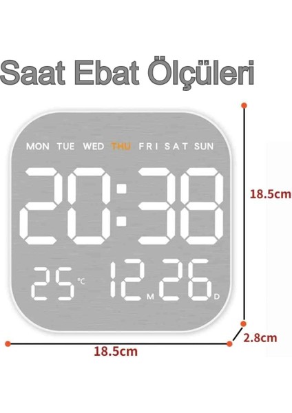 Kumandalı LED Dijital Duvar Saati Geri Sayım Özellikli Otomatik Parlaklık Alarm Tarih ve Sıcaklık fiyatları
