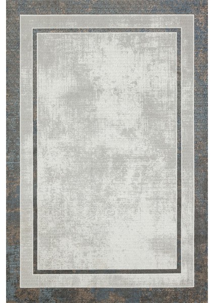 Gri Çerçeveli Modern Etnik Desenli Halı | Makinada Yıkanabilir | Hav Toz Vermez | Leke Tutmayaz | Kaymaz Taban | Dijital Makine Baskı | Salon Yolluk Mutfak Halısı
