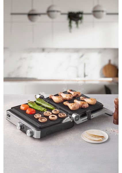 Paslanmaz Çelik Döküm Plakalı Tost ve Izgara Makinesi, Sağlam ve Şık Tasarım