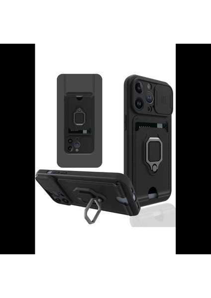 iPhone 13 Pro Kılıf Zuma Kartvizitli Yüzüklü Silikon