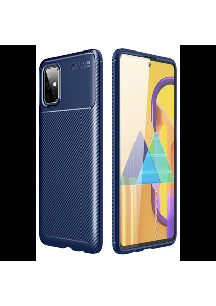 Samsung Galaxy M51 Kılıf Auto Focus Karbon Kapak