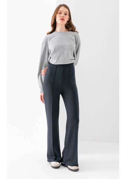 Kadın Bol Paça Modal Kumaş Tayt Pantolon Yumuşak Dokulu Likralı Önü Nevürlü Geniş Kalıp modelleri