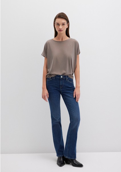 Molly Casual Vintage Koyu Mavi Jean Pantolon 1013683047