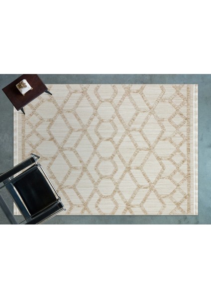 Bej Geometrik Modern Etnik Desenli Halı | Makinada Yıkanabilir | Hav Toz Vermez | Leke Tutmayaz | Kaymaz Taban | Dijital Makine Baskı | Salon Yolluk Mutfak Halısı modelleri