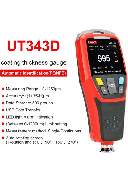 Dijital Kaplama ve Boya Kalınlığı Ölçer - UT343D fırsatları