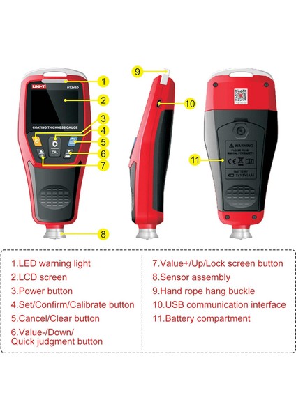 Dijital Kaplama ve Boya Kalınlığı Ölçer - UT343D indirimleri