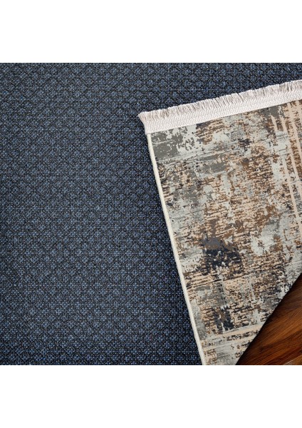 Mavi Çerçeveli Modern Etnik Desenli Halı | Makinada Yıkanabilir | Hav Toz Vermez | Leke Tutmayaz | Kaymaz Taban | Dijital Makine Baskı | Salon Yolluk Mutfak Halısı modelleri