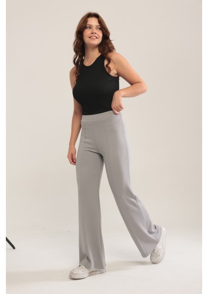 Kadın Bol Paça Modal Kumaş Tayt Pantolon Yumuşak Dokulu Likralı Önü Nevürlü Geniş Kalıp fiyatları