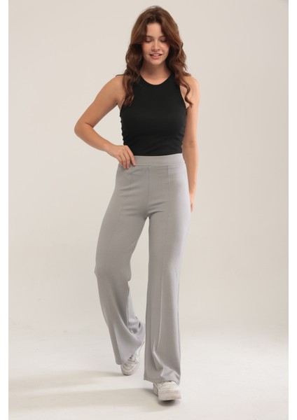 Kadın Bol Paça Modal Kumaş Tayt Pantolon Yumuşak Dokulu Likralı Önü Nevürlü Geniş Kalıp modelleri