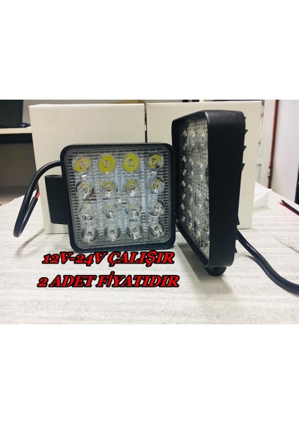 -Off Road Sis Farı - 16 LED Kare Çalışma Lambası 2 Adet fiyatları