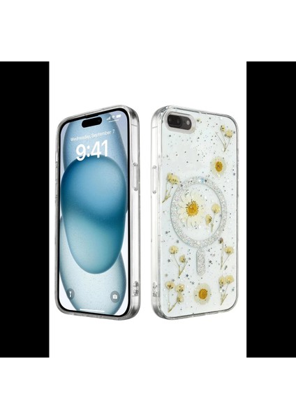 iPhone 7 Plus Kılıf Daisy Simli Magsafe Kapak