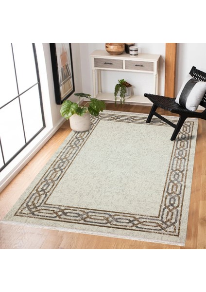 Gri Çerçeveli Modern Etnik Desenli Halı | Makinada Yıkanabilir | Hav Toz Vermez | Leke Tutmayaz | Kaymaz Taban | Dijital Makine Baskı | Salon Yolluk Mutfak Halısı fiyatları