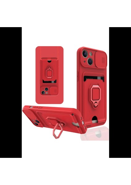 iPhone 13 Kılıf Zuma Kartvizitli Yüzüklü Silikon