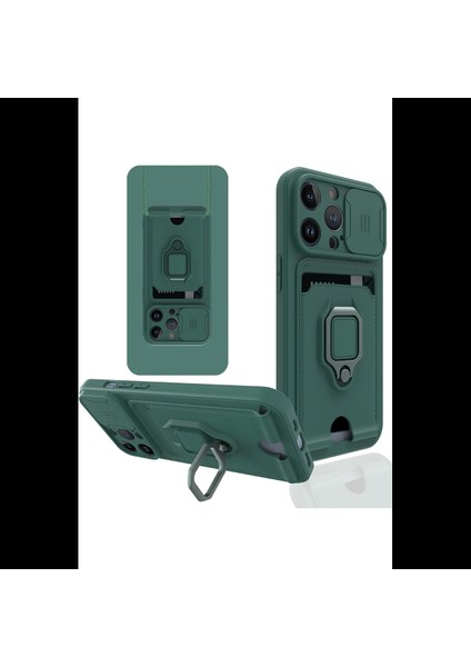 iPhone 13 Pro Kılıf Zuma Kartvizitli Yüzüklü Silikon