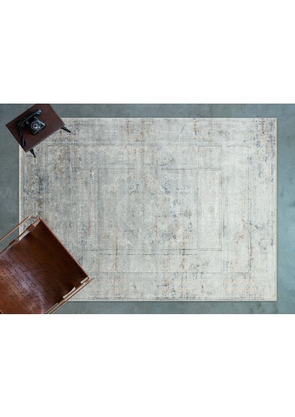 Gri Göbekli Modern Etnik Desenli Halı | Makinada Yıkanabilir | Hav Toz Vermez | Leke Tutmayaz | Kaymaz Taban | Dijital Makine Baskı | Salon Yolluk Mutfak Halısı modelleri