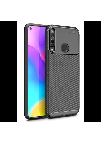 Huawei P40 Lite E Kılıf Auto Focus Karbon Kapak