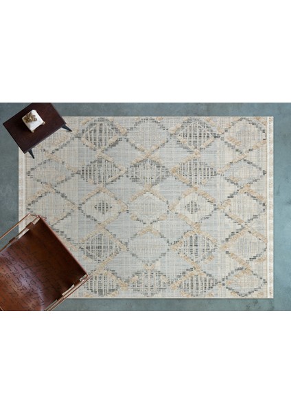 Bej Geometrik Modern Etnik Desenli Halı | Makinada Yıkanabilir | Hav Toz Vermez | Leke Tutmayaz | Kaymaz Taban | Dijital Makine Baskı | Salon Yolluk Mutfak Halısı modelleri