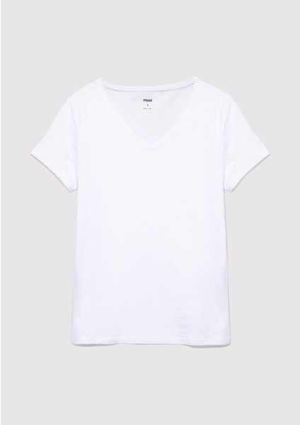 2li Kadın V Yaka Basic Tişört 1611371-900