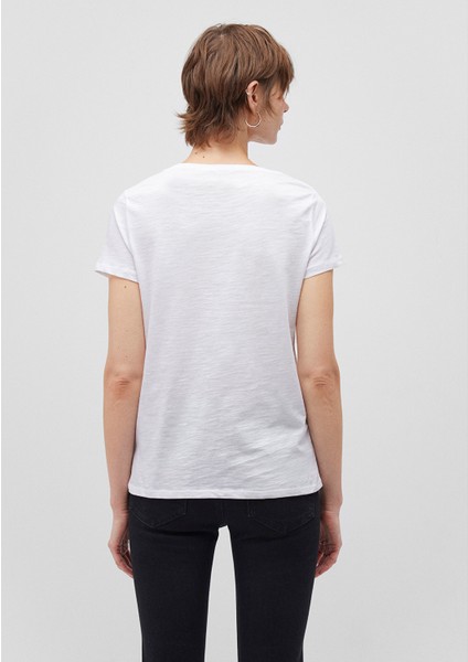 2li Siyah Beyaz Kadın V Yaka Basic Tişört 1611371-900