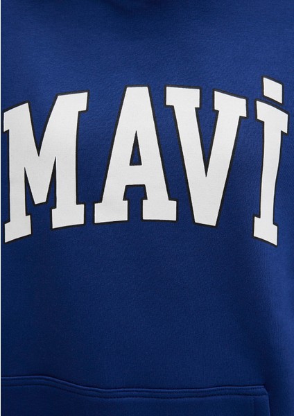 Mavi Logo Baskılı Kapüşonlu Lacivert Sweatshirt 1600361-70722