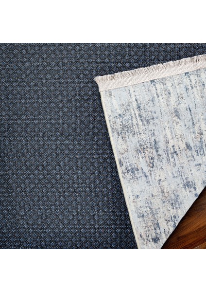 Koyu Mavi Soyut Modern Etnik Desenli Halı | Makinada Yıkanabilir | Hav Toz Vermez | Leke Tutmayaz | Kaymaz Taban | Dijital Makine Baskı | Salon Yolluk Mutfak Halısı fırsatları