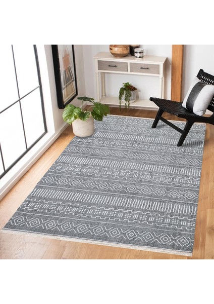 Gri Etnik Modern Etnik Desenli Halı | Makinada Yıkanabilir | Hav Toz Vermez | Leke Tutmayaz | Kaymaz Taban | Dijital Makine Baskı | Salon Yolluk Mutfak Halısı modelleri