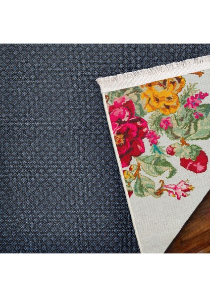 Krem Çiçekli Modern Etnik Desenli Halı | Makinada Yıkanabilir | Hav Toz Vermez | Leke Tutmayaz | Kaymaz Taban | Dijital Makine Baskı | Salon Yolluk Mutfak Halısı fırsatları