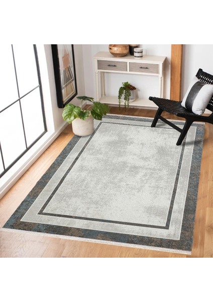 Gri Çerçeveli Modern Etnik Desenli Halı | Makinada Yıkanabilir | Hav Toz Vermez | Leke Tutmayaz | Kaymaz Taban | Dijital Makine Baskı | Salon Yolluk Mutfak Halısı fiyatları