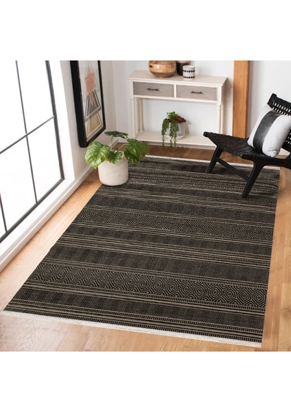 Antrasit Etnik Modern Etnik Desenli Halı | Makinada Yıkanabilir | Hav Toz Vermez | Leke Tutmayaz | Kaymaz Taban | Dijital Makine Baskı | Salon Yolluk Mutfak Halısı modelleri