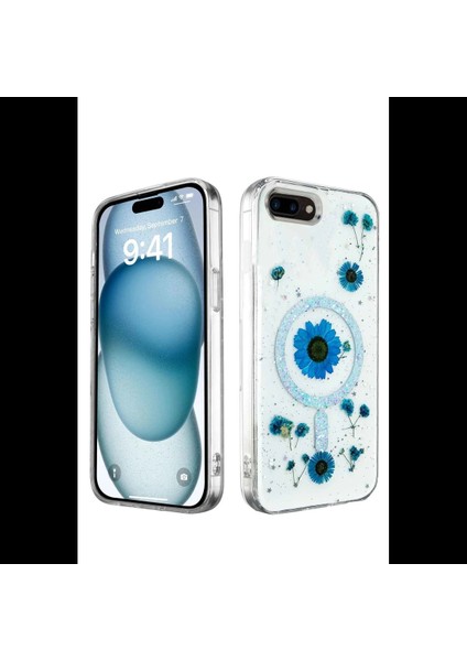 iPhone 7 Plus Kılıf Daisy Simli Magsafe Kapak