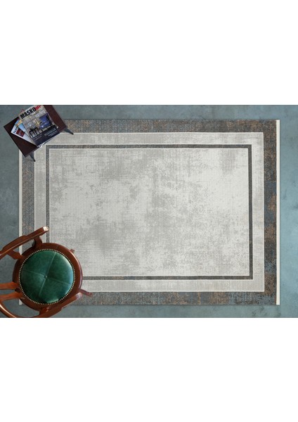 Gri Çerçeveli Modern Etnik Desenli Halı | Makinada Yıkanabilir | Hav Toz Vermez | Leke Tutmayaz | Kaymaz Taban | Dijital Makine Baskı | Salon Yolluk Mutfak Halısı modelleri
