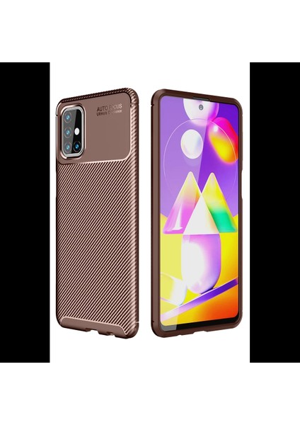 Samsung Galaxy M31S Kılıf Auto Focus Karbon Kapak