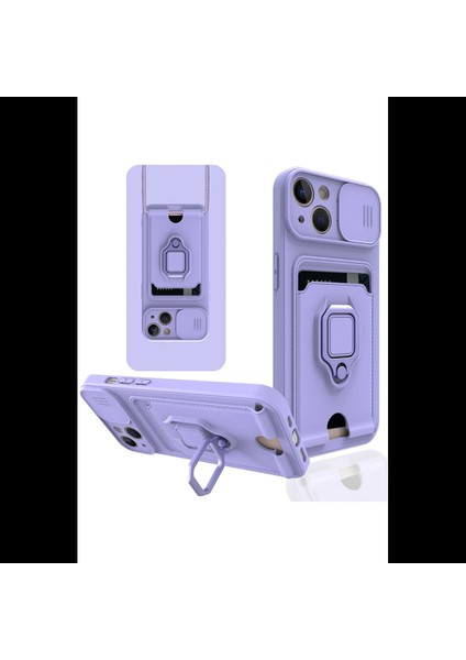 iPhone 13 Kılıf Zuma Kartvizitli Yüzüklü Silikon