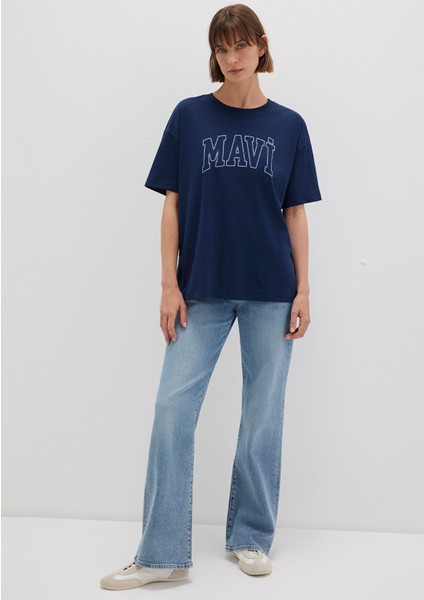 Mavi Logo Baskılı Lacivert Tişört 1611193-70488