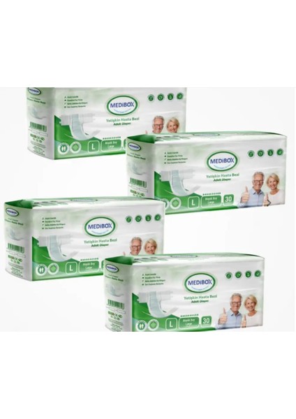Yetişkin Bel Bantlı Hasta Bezi (L) Large | 120 Adet